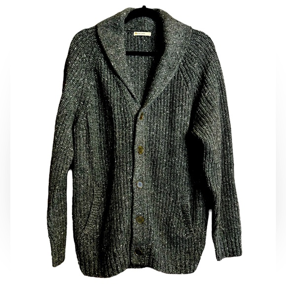 Marine Layer Mens Large Maurice Cardigan “Soot” grey wool alpaca - Picture 2 of 10